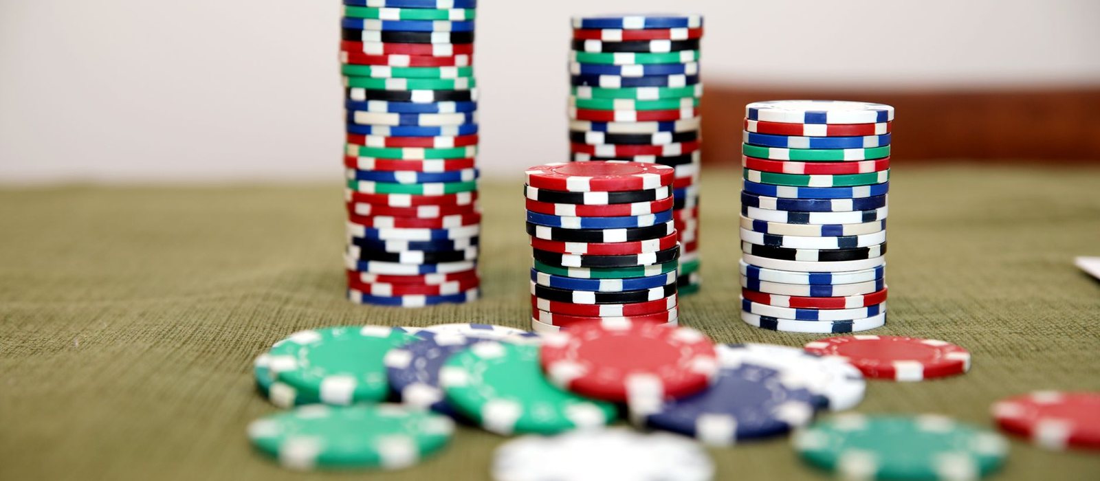 Casino chips in low light
